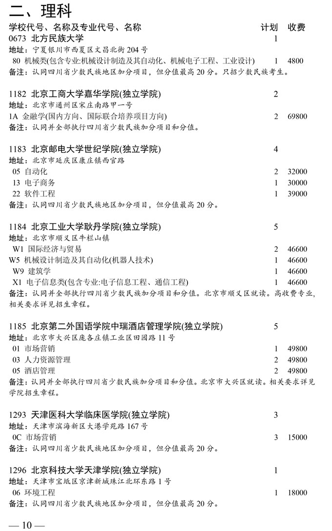 四川省本科第二批未完成计划院校第二次征集志愿者通知(图10)